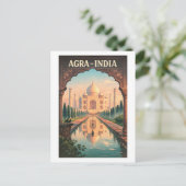 Agra city, India retro travel 2026 ポストカード (スタンド正面)