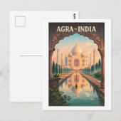 Agra city, India retro travel 2026 ポストカード (正面/裏面)