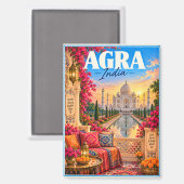 Agra India Taj Mahal Travel マグネット (正面/裏面)