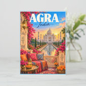 Agra India Taj Mahal Travel 招待状 (スタンド正面)