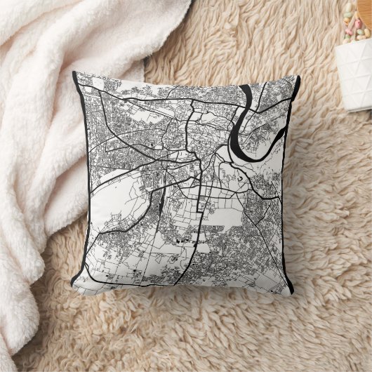 Agra Uttar Pradesh City Map クッション (ブランケット)