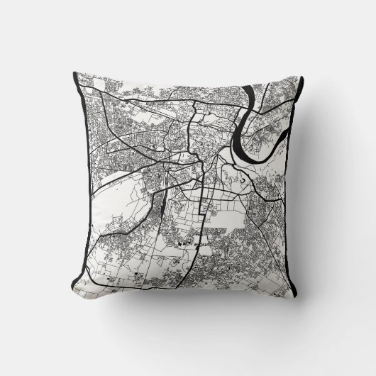 Agra Uttar Pradesh City Map クッション (正面)