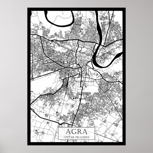 Agra Uttar Pradesh City Map ポスター (正面)