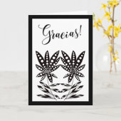 Agradecimiento Floral en Blanco y Negro – Gracias カード (黄色い花)