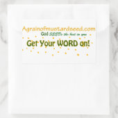 Agrainofmustardseed.com 長方形シール (バッグ)