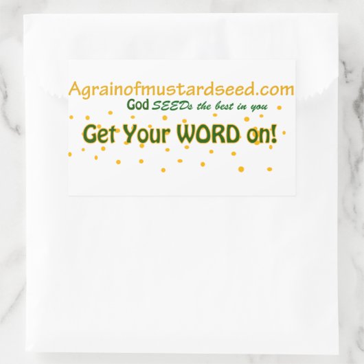 Agrainofmustardseed.com 長方形シール (バッグ)