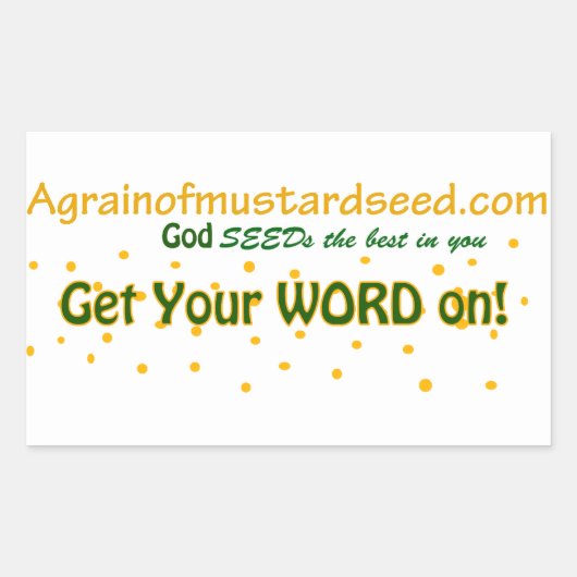 Agrainofmustardseed.com 長方形シール (正面)