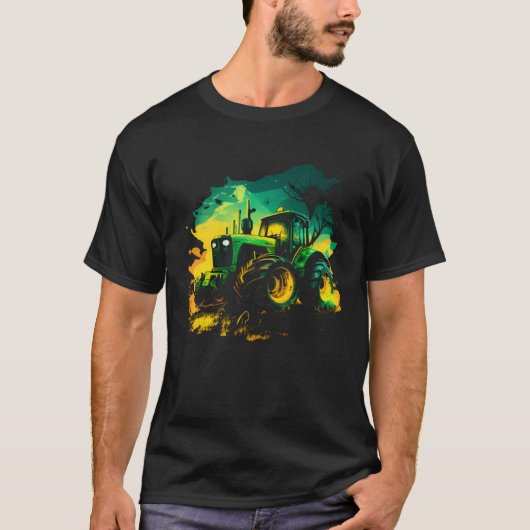 Agriculture farmers driving thick trekkers tractor tシャツ (正面)
