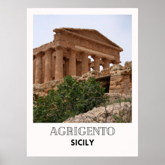Agrigento Sicilyイタリア旅行ポスター ポスター