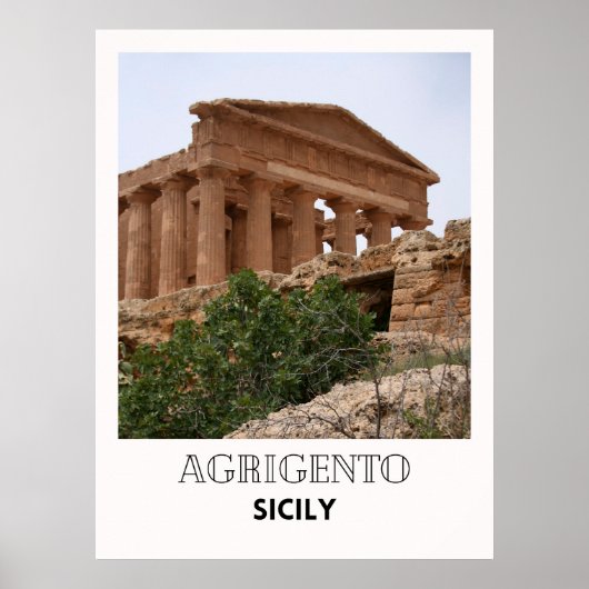 Agrigento Sicilyイタリア旅行ポスター ポスター (正面)