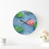 Aguarela Flôr de Lotús  ラージ壁時計 (ホーム)
