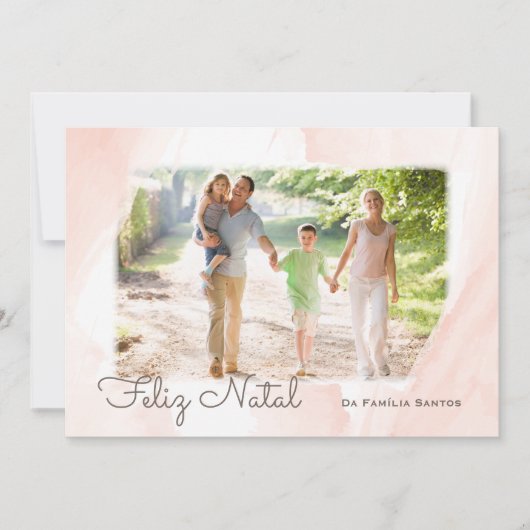 Aguarela foto moderna Feliz Natal シーズンカード (正面)