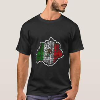 Aguascalientes Mexico Bandera Mexicana Mapa Mexica Tシャツ
