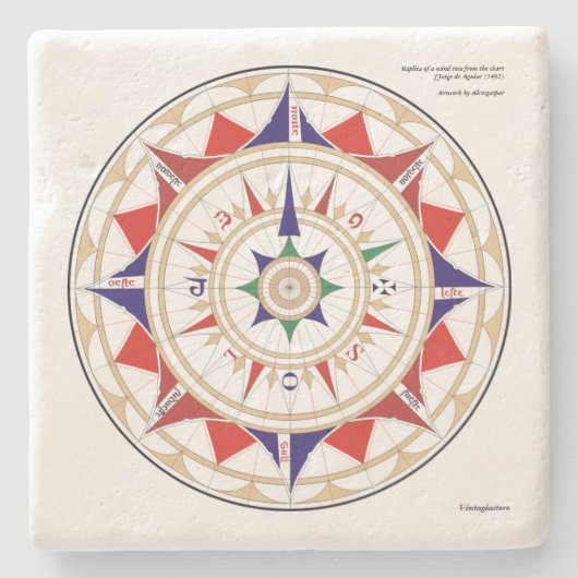 Aguiarの風バラ ストーンコースター (正面)