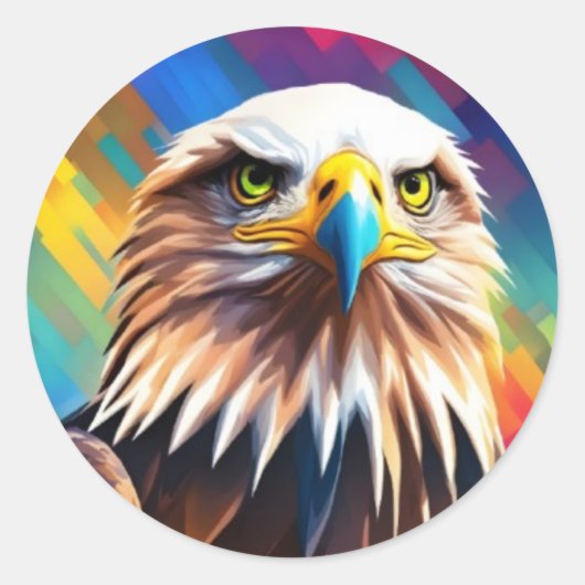 Águila Calva Colorida ラウンドシール (正面)