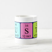 Agustinの周期表の名前のマグ コーヒーマグカップ (中央)