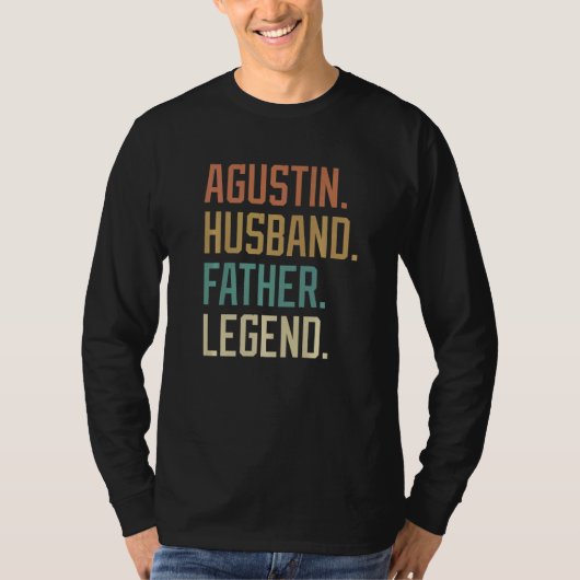 Agustin Husband Father Legend Father's Day Retro Tシャツ (正面)