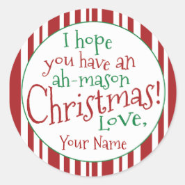 Ahメイスンジャールクリスマスギフト広口ラベル ラウンドシール