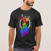 AhメンズおもしろいLGBTゲイプライドイエスレインボー国旗Chr Tシャツ (正面)