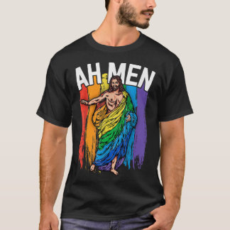 Ah男性ゲイイエズスおもしろいシャツLGBTQシャツギフトラ Tシャツ