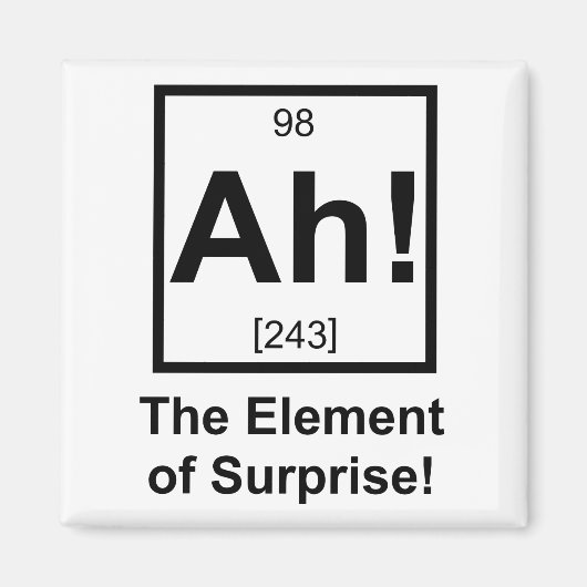 Ah驚きの周期要素記号の要素 マグネット (正面)