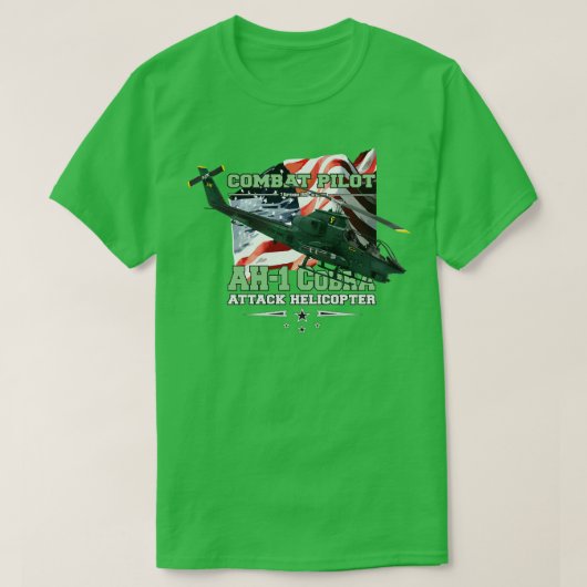 AH1コブラ攻撃ヘリコプター Tシャツ (デザイン正面)