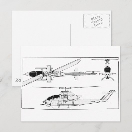 AH1設計図 ポストカード (正面/裏面)