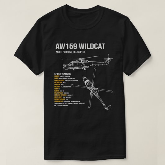 Ah1 Wildcatヘリコプター Tシャツ (デザイン正面)