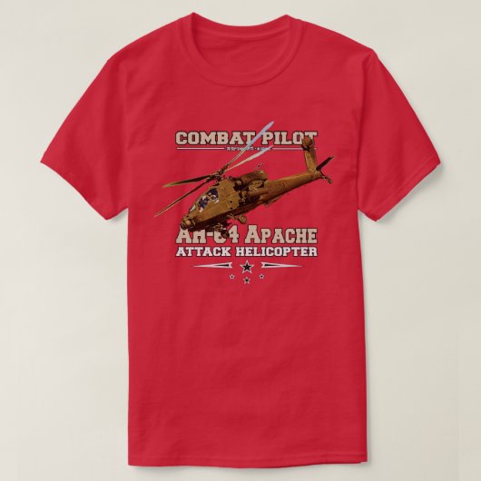 AH64 Apache攻撃ヘリコプター1 Tシャツ (デザイン正面)
