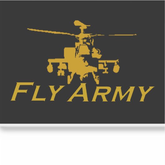 AH64 Apache Vinyl Fly Armyステッカー シール (正面)