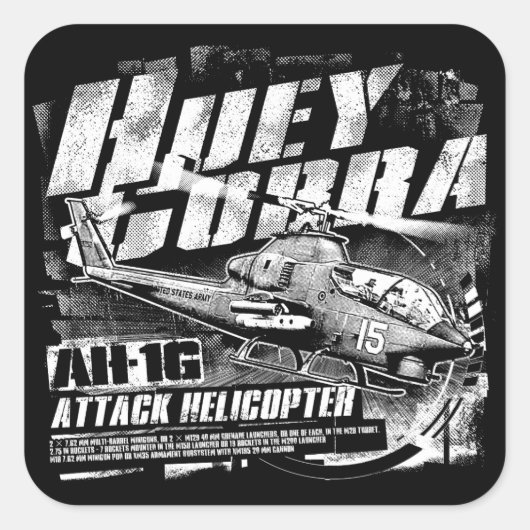 AH-1G HueyCobraスクエアステッカー スクエアシール (正面)