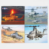 AH-1Zバイパー フリースブランケット (正面(横))