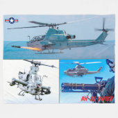 AH-1Zバイパー フリースブランケット (正面(横))