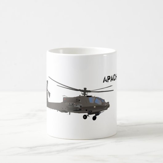 AH-64アパッシュのヘリコプターのマグ コーヒーマグカップ (中央)