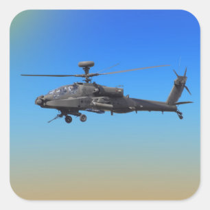 AH-64アパッシュのヘリコプター スクエアシール