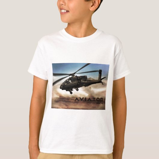 AH-64アパッシュのヘリコプター Tシャツ (正面)