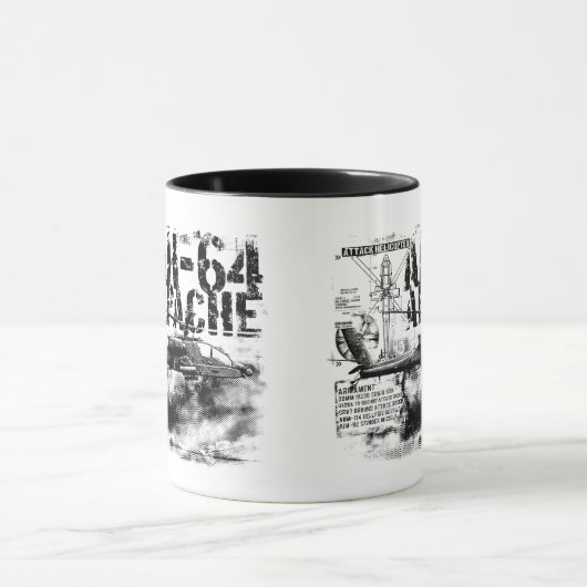 AH-64アパッシュ11のozの信号器のマグ マグカップ (中央)