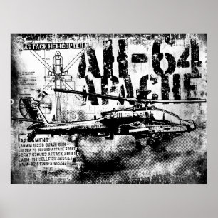 AH-64アパッチプリント ポスター