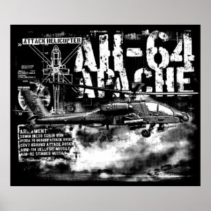 AH-64アパッチプリント ポスター