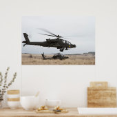 AH-64航空機が飛行の目的で出発する場合 ポスター (キッチン)