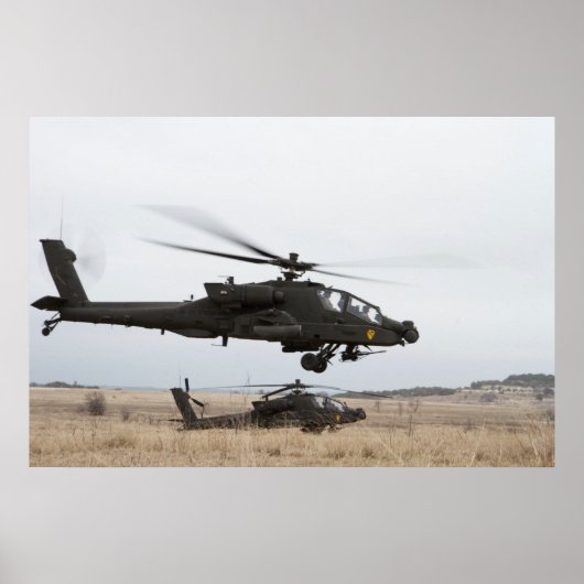 AH-64航空機が飛行の目的で出発する場合 ポスター (正面)