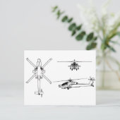 AH-64青写真 ポストカード (スタンド正面)