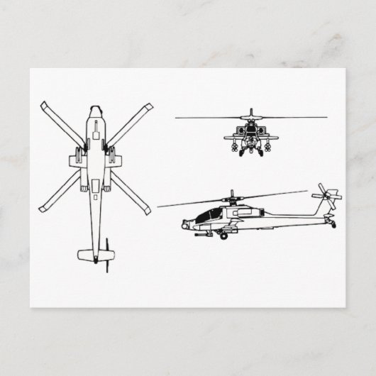 AH-64青写真 ポストカード (正面)