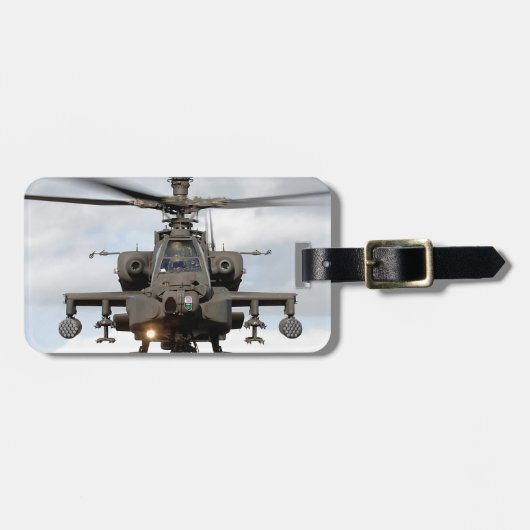 AH-64 アパッチ ロングボウ ヘリコプター 軍事 ラゲッジタグ (正面横)
