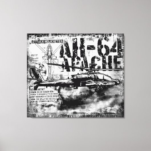 AH-64 Apacheキャンバスプリント キャンバスプリント (正面)