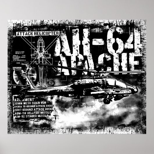 AH-64 Apacheプリント ポスター (正面)