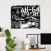 AH-64 Apacheプリント ポスター (ホームオフィス)
