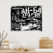 AH-64 Apacheプリント ポスター (キッチン)