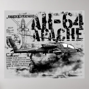 AH-64 Apacheプリント ポスター