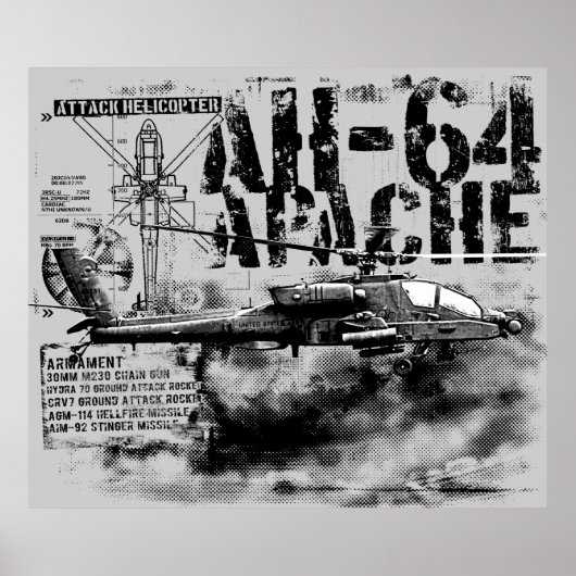 AH-64 Apacheプリント ポスター (正面)